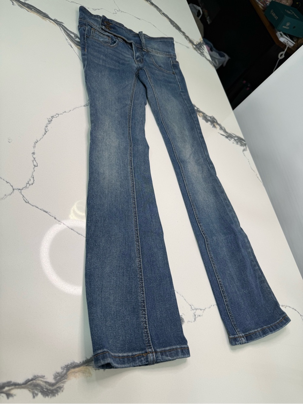 Vintage Simple Society Low Rise Flare Jeans Women Size 00/23 Y2K